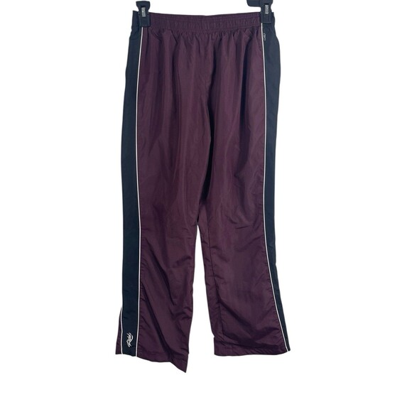VTG Y2K Reebok Tracksuit Set Women’s L Maroon Black White Full Zip Top Pull On - Picture 2 of 16